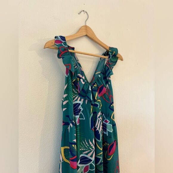 Gibsonlook Teal Palm Print Maxi Dress - Picture 2 of 6